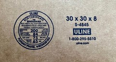 30″ x 30″ x 8″ CARDBOARD BOX – 200 lb – SINGLE BOX