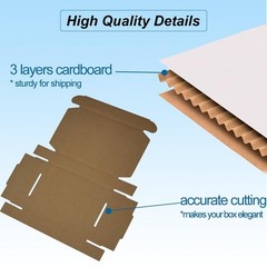 50 Pack 6x4x1” Small Shipping Boxes, Cardboard Corrugated Mailers, White (M6…