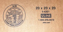 20″ x 20″ x 20″ Cardboard Corrugated Box – SINGLE BOX – CUBED