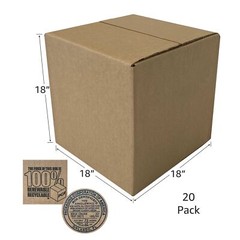 UOFFICE 10 Corrugated Shipping Boxes 18″ x 18″ x 18″ Cube