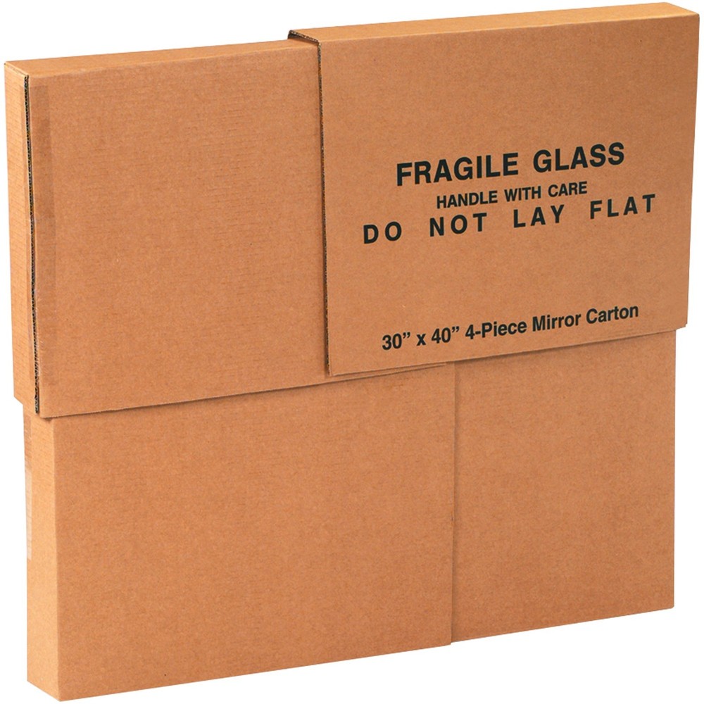 Mirror Boxes, 4-Piece, 30′ x 40′ x 3 1/2′ 1 Piece of 30′ x 40′, Kraft (1 Set …
