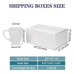 25 Pack 10x6x4 Shipping Boxes – White Corrugated Cardboard for Mailing, Storage