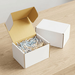 50Pcs Shipping Boxes 6x4x4 Inch White Corrugated Mailer Box Small Packaging Case