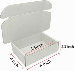 Lightweight White Corrugated Shipping Boxes, 5-Pack 6x4x2.3 for Safe Transit