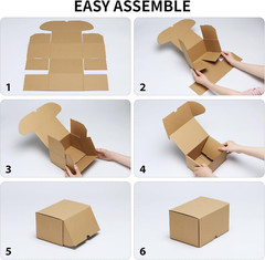 12X9X6 Shipping Boxes Set of 15, Brown Corrugated Cardboard Mailer Box for Packi
