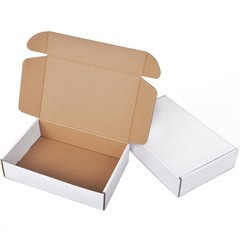 9x6x2 Inches Small Boxes, 2 Pack White Corrugated Cardboard Boxes, Recyclable…