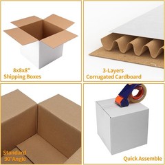 Lightweight and Easy-To-Assemble 8x8x8 Shipping Boxes for Effortless Packaging