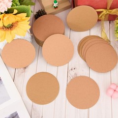 50 Pcs 4 In Round 2mm Thick Corrugated Cardboard Sheets Craft Flat Pads