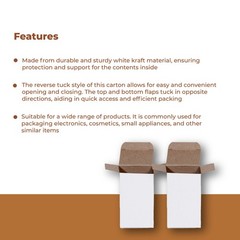 1 1/2 x 1 1/2 x 4″ White Reverse Tuck Folding Carton 1000/Case