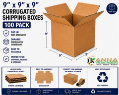 9x9x9 100 Boxes Corrugated Shipping Heavy Duty Moving Storage Packing Cardboard