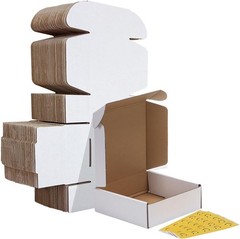 Brand New 6x6x2 Inches Shipping Boxes Set of 25 White Cardboard Literature Ma…