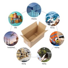50pcs 12 “x 6″ x 6 ” thick 3mm corrugated cardboard box in kraft paper color
