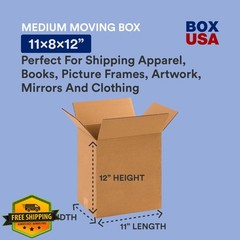 BOX USA Cardboard Boxes 11.25×8.75×12″ 25 Pack