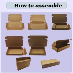25 PCS 12x7x2 Inch Shipping Boxes Brown Corrugated Cardboard Mailer Packing