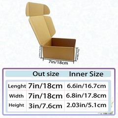 25 Recyclable 7x7x3 Shipping Boxes for E-commerce, Gifts, Storage Solutions