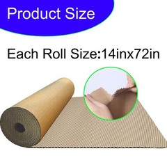 2 Rolls 14×72 inch Brown Single Face Corrugated Cardboard Wrap Shipping Roll