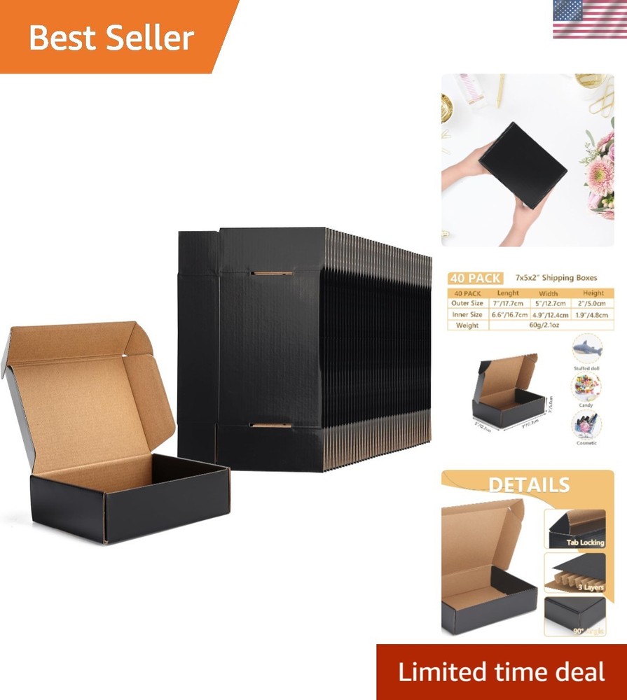 Brand New Shipping Boxes 7x5x2 Black