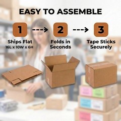 Medium Corrugated Shipping Boxes 16″x10″x6″ – 25-Pack for Mailing & Storage
