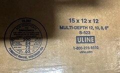 15 x 12 x 12″ Multi-Depth Corrugated Boxes 25/pk , 15x12x12, Uline S-523,