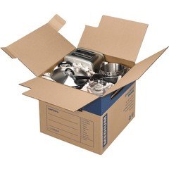 Smoothmove 0062801 18 In X 18 In X 16 In Moving Box, Kraft, Blue Printing,