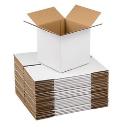 White Shipping Boxes 6x6x6 Inches Corrugated Cardboard 25 Pack