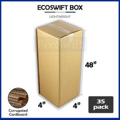35 4x4x48 EcoSwift Cardboard Packing Tall Long Shipping Corrugated Box Cartons