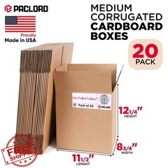 Paclord Boxes 11.5×8.75×12.25 Inch Pack of 20