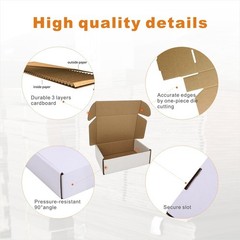 White Corrugated Shipping Mailer Packing Boxes 6x4x2 inch 50 Pack For Business