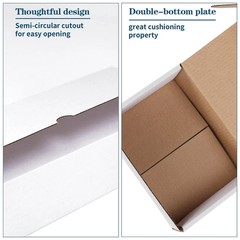 7x5x3 White Shipping Boxes Set of 25, Corrugated Cardboard Mailer Boxes for P…