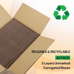 40 Pack 4x4x3 Shipping Boxes Corrugated Cardboard Mailers Packing Moving Box