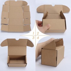 50 Pack Brown Shipping Mailer Boxes 4.6×2.2×2.2 Tab Lock Small Gift Packaging