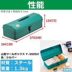 Y-350-GN Mountain Tool Box, 14.8 X 6.4 X 4.8 Inches (373 X 164 X 124 Cm), Green