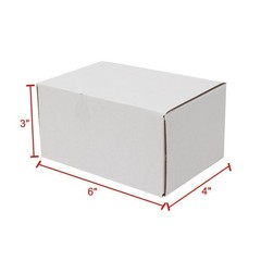 50 PCS – 6″x4″x3″ White Corrugated Mailers Shipping Packing Fold Boxs for UPS