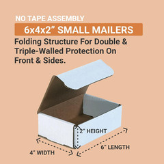 Shipping Boxes Small 6″L X 4″W X 2″H 50-Pack – Corrugated Cardboard Box for Movi
