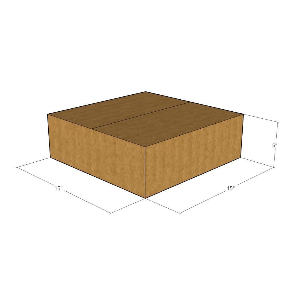 5 15x15x5 Kraft Brown Corrugated Shipping Boxes 32 ECT Single-Wall New
