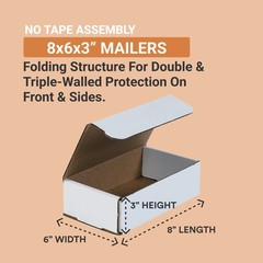 Shipping Boxes Medium 11.125″L x 8.75″W x 4″H, 50-Pack | Corrugated Cardboard…
