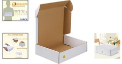 White Corrugated Shipping Box 12x9x4 – Easy Assembly for Small Business