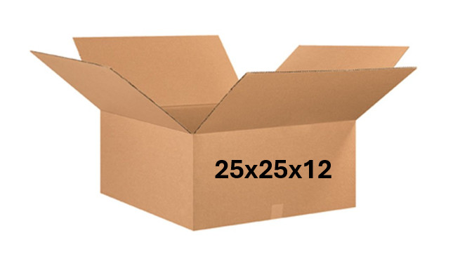 25″ x 25″ x 12″ CARDBOARD BOX – 200 lb – SINGLE BOX