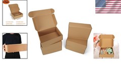 Elegant Brown Shipping Boxes – 6 Pack 12x9x4 inch Tuck Top Mailer for Gifts
