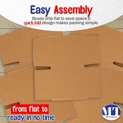 MT Products Brown Corrugated Cardboard Shipping Boxes 7″ x 7″ x 7″ – Pack of 10