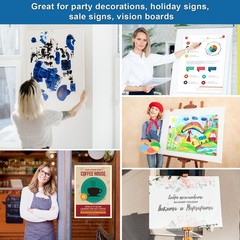 50Pcs 22″ x 28″ Poster Board White Poster Paper Bulk, ROOKEA 250 GSM Thicknes…