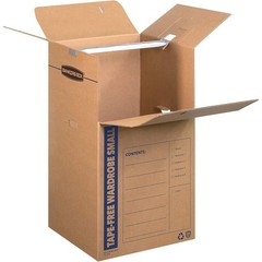 Portable Cardboard Clothes Moving Solution W/ Hanging Bars & Reinforced Handles