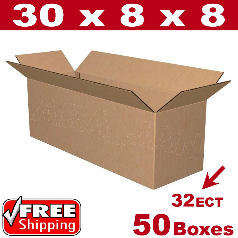 50 – 30x8x8 Cardboard Boxes Mailing Packing Shipping Box Corrugated Carton