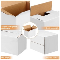 Yeaqee 72 Pcs Shipping Boxes Corrugated Cardboard Small Shipping Boxes for Pa…
