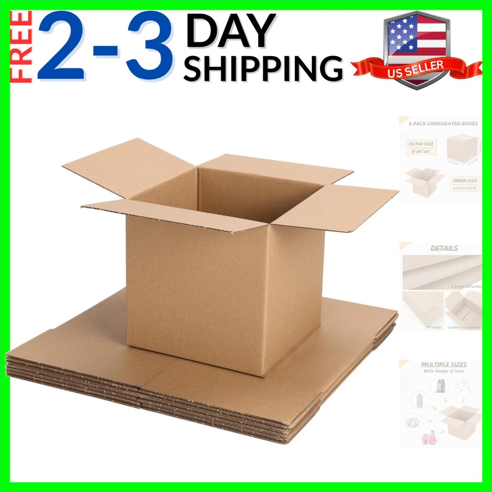 Shipping Boxes Mailers 6x6x6 inches Corrugated Cardboard Small Packing Kraft …