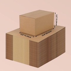 40 Pack Eco-Friendly 10x6x6 Shipping Boxes – Durable Cardboard for Packing