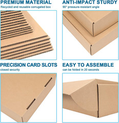Small Shipping Boxes 12X9X3 Inches – Kraft Brown Corrugated Cardboard Boxes (20-