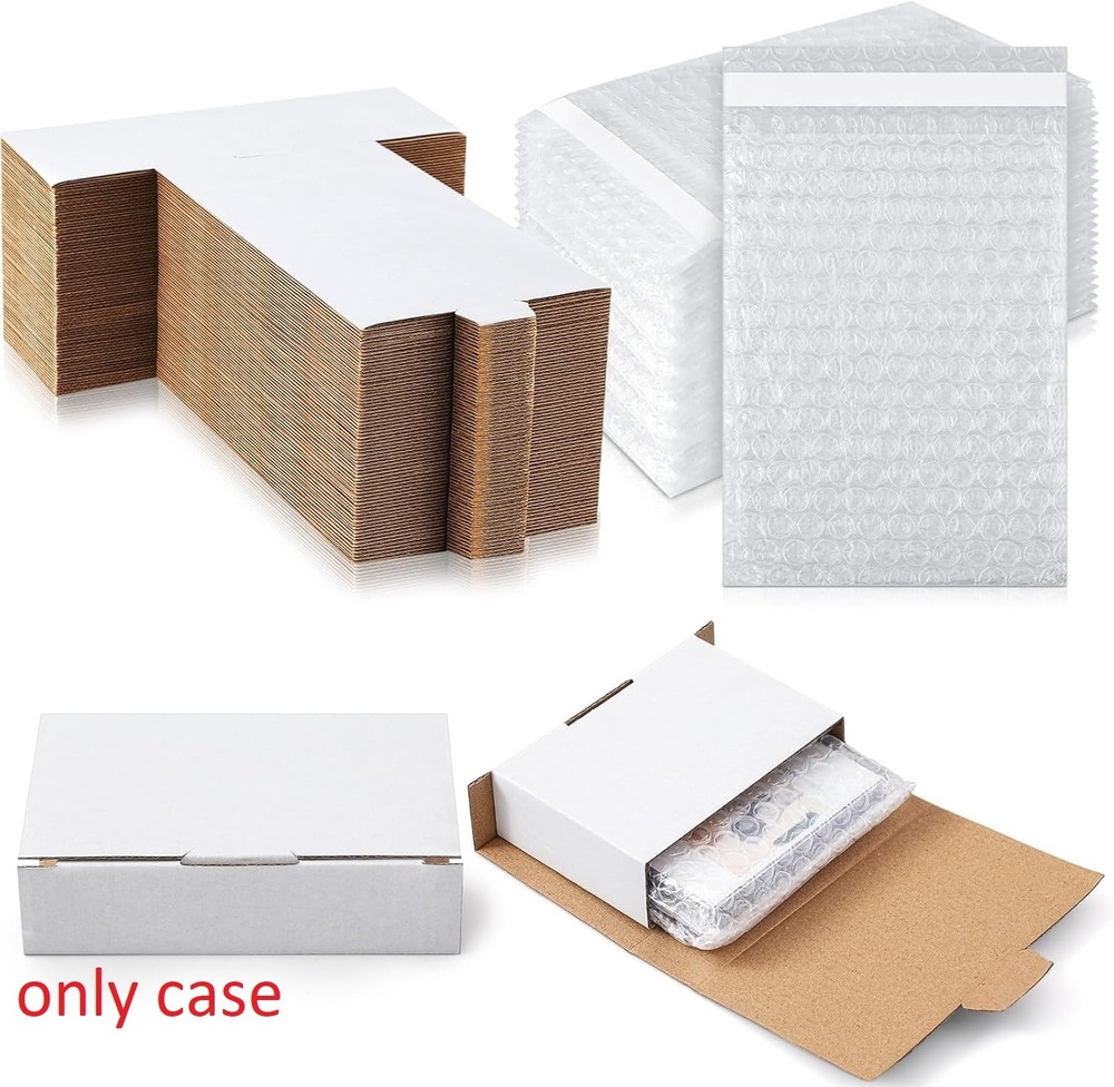50 Pcs Cassette Mailers Cardboard Cassette Boxes with Sealing Bubble Protecti…
