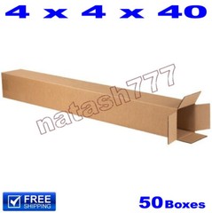 50 – 4x4x40 Cardboard Boxes 32-ECT Mailing Packing Shipping Corrugated Carton
