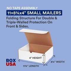 BOX USA Shipping Boxes Small 11.125L x 8.75W x 4H, 50-Pack | Corrugated Cardboar